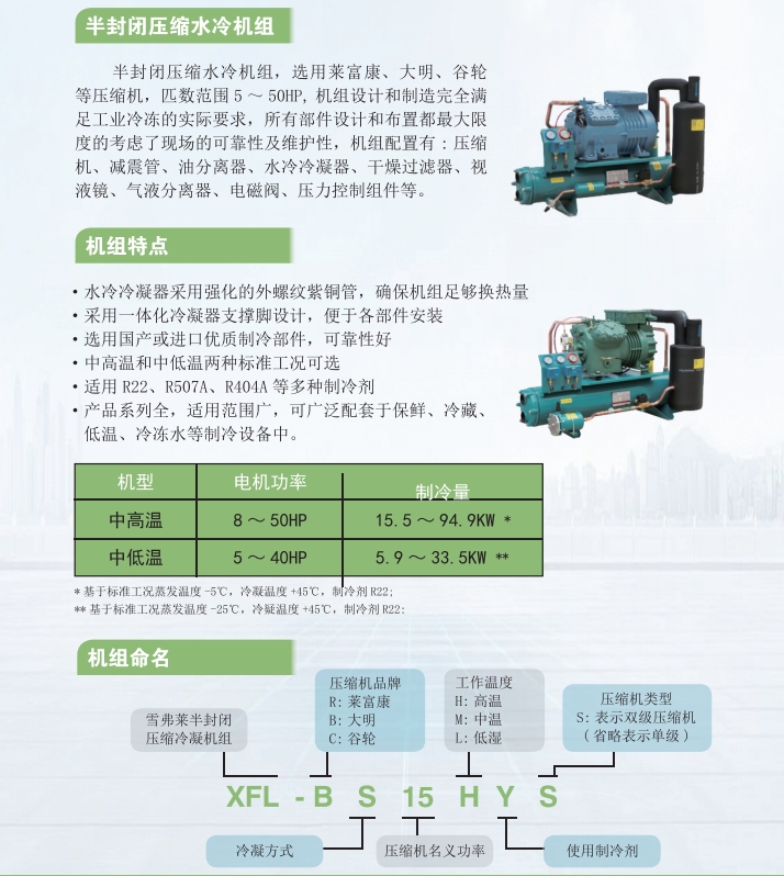 湖北半封閉壓縮水冷機組